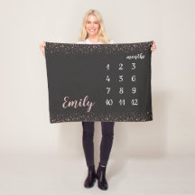 Rose Gold Confetti Baby Girl Monatsmilestone