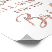 Rose Gold Confetti Beratung für das Bride-Zeichen Poster (Ecke)