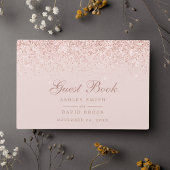 Rose Gold Confetti Blush Pink Modern Chic Wedding Gästebuch
