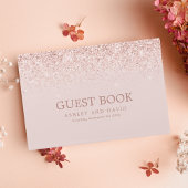 Rose Gold Confetti Blush Pink Moderne Hochzeit Gästebuch