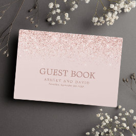 Rose Gold Confetti Blush Pink Moderne Hochzeit Gästebuch