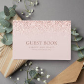 Rose Gold Confetti Blush Pink Moderne Hochzeit Gästebuch