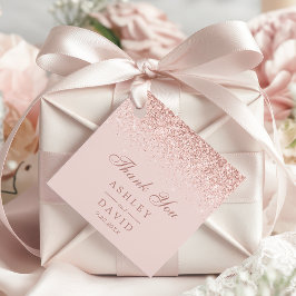 Rose Gold Confetti Blush Pink Moderne Hochzeit Geschenkanhänger