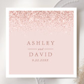 Rose Gold Confetti Blush Pink Moderne Hochzeit Serviette