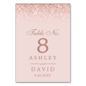 Rose Gold Confetti Blush Pink Moderne Hochzeit Tischnummer (Vorderseite)