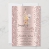 Rose Gold Confetti Brautparty Einladung (Vorderseite)