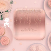 Rose Gold Confetti Brautparty Pappteller