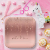 Rose Gold Confetti Brautparty Pappteller (Party)