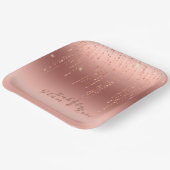 Rose Gold Confetti Brautparty Pappteller (Gewinkelt)