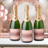 Rose Gold Confetti Brautparty Schaumweinetikett
