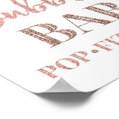 Rose Gold Confetti Bubbly Bar Sign Poster (Ecke)