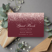 Rose Gold Confetti Burgund Moderne Chic Hochzeit Gästebuch