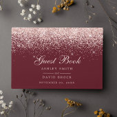 Rose Gold Confetti Burgund Moderne Chic Hochzeit Gästebuch