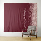 Rose Gold Confetti Burgundy Foto Stand Hintergrund Wandteppich (Beispiel (Horizontal))