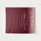Rose Gold Confetti Burgundy Foto Stand Hintergrund Wandteppich (Vorderseite (Horizontal))
