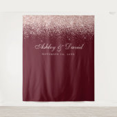 Rose Gold Confetti Burgundy Foto Stand Hintergrund Wandteppich (Vorderseite)
