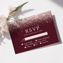 Rose Gold Confetti Burgundy Moderne HochzeitsrSVP RSVP Karte