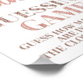 Rose Gold Confetti Candy Guessing Spielzeichen Poster (Ecke)