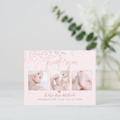 Rose Gold Confetti Chic Signature Script Vielen Da Postkarte (Stehend Vorderseite)