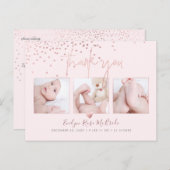 Rose Gold Confetti Chic Signature Script Vielen Da Postkarte (Vorne/Hinten)
