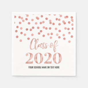 Rose Gold Confetti Class 2020 Abschluss Serviette