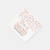 Rose Gold Confetti Class of 2020 Abschluss Serviette (Ecke)