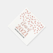 Rose Gold Confetti Class of 2021 Abschluss Serviette (Ecke)