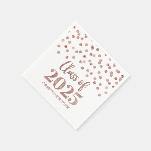 Rose Gold Confetti Class of 2025 Napkins Serviette (Ecke)