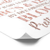 Rose Gold Confetti Dekorieren Blockspiel-Zeichen Poster (Ecke)