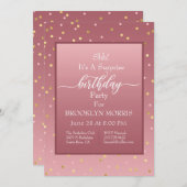 Rose Gold Confetti Einladung (Vorne/Hinten)