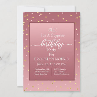 Rose Gold Confetti Einladung