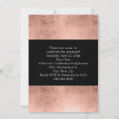 Rose Gold Confetti Foto Abschluss Einladung (Rückseite)