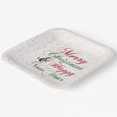 Rose Gold Confetti Frohe Weihnachtsfeier Neues Jah Pappteller (Gewinkelt)