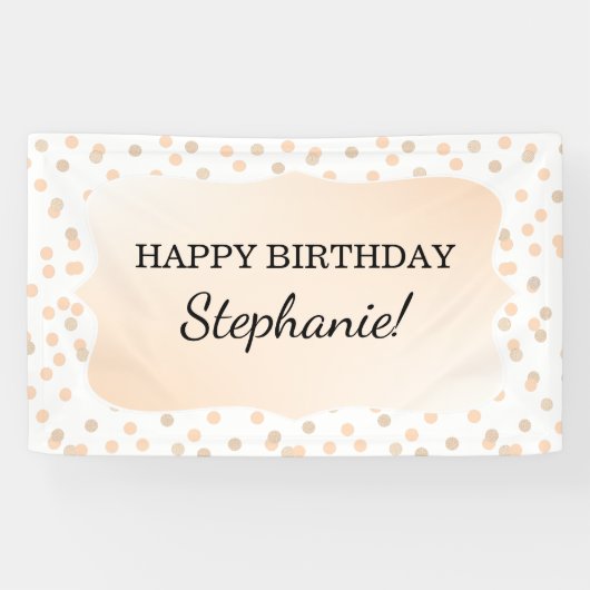 Rose Gold Confetti Geburtstagsparty Banner (Horizontal)