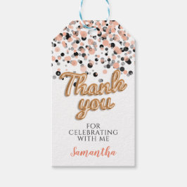 Rose Gold Confetti Geschenkanhänger