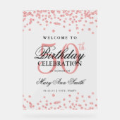 Rose Gold Confetti Glitzer 50. Geburtstag Willkomm Acrylschild (Vorderseite)