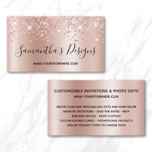 Rose Gold Confetti Glitzer Ombre Online Store Visitenkarte