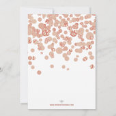 Rose Gold Confetti Glitzer-Style 17. Geburtstag Einladung (Rückseite)