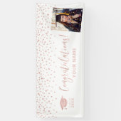 Rose Gold Confetti Gratulation Abschluss Banner (Vertikal)