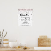 Rose Gold Confetti Herzdusche mit Lavendel-Zeichen Poster (Küche)