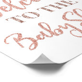 Rose Gold Confetti Herzlich willkommen im Baby Dus Poster (Ecke)