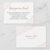 Rose Gold Confetti Honeymoon oder Haushaltsfonds Begleitkarte (Vorne/Hinten)