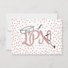 Rose Gold Confetti LPN Graduierungsparty