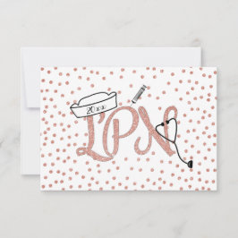 Rose Gold Confetti LPN Graduierungsparty RSVP Karte