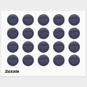 Rose gold confetti marineblaue Typografie Vielen D Runder Aufkleber (Blatt)