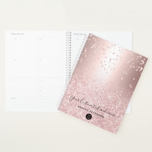 Rose Gold Confetti Metallic ombre Glitzern Planer (Anzeige)