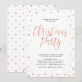 Rose Gold Confetti Moderne Weihnachtsfeier Einladung (Vorne/Hinten)