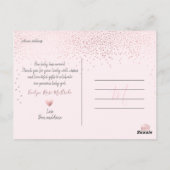 Rose Gold Confetti Modernes Drehbuch Vielen Dank Postkarte (Rückseite)