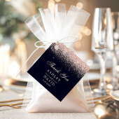 Rose Gold Confetti Navy Blue Moderne Hochzeit Geschenkanhänger