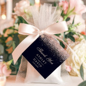 Rose Gold Confetti Navy Blue Moderne Hochzeit Geschenkanhänger